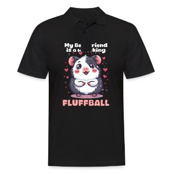 Meerschweinchen Mein Bester Freund Ist Ein Keuchender Flauschball - Männer Poloshirt - Schwarz - Vorne - Kai (181cm)