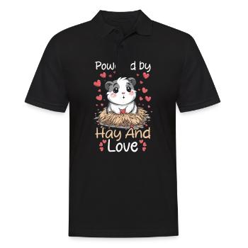 Meerschweinchen Angetrieben von Heu und Liebe - Männer Poloshirt - Schwarz - Vorne - Kai (181cm)