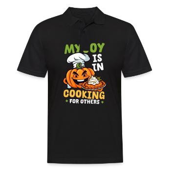 Thanksgiving Chef My Joy Is In Cooking For Others - Men's Polo Shirt - black - Front - Kai (181cm)