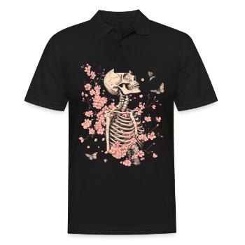 Fleurs squelettes - Polo Homme - noir - Devant - Kai (181cm)