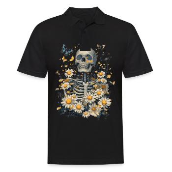 Fleurs squelettes - Polo Homme - noir - Devant - Kai (181cm)
