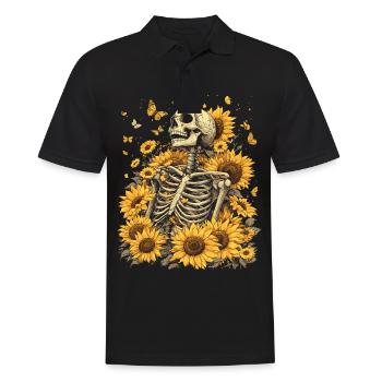 Fleurs squelettes - Polo Homme - noir - Devant - Kai (181cm)