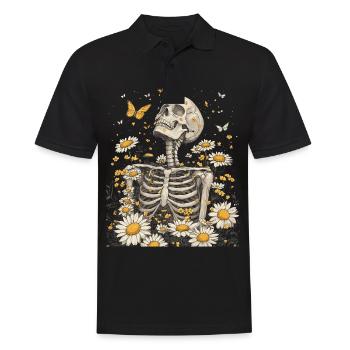 Fleurs squelettes - Polo Homme - noir - Devant - Kai (181cm)