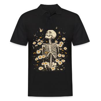 Fleurs squelettes - Polo Homme - noir - Devant - Kai (181cm)