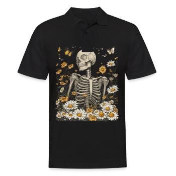 Fleurs squelettes - Polo Homme - noir - Devant - Kai (181cm)