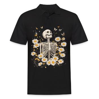 Fleurs squelettes - Polo Homme - noir - Devant - Kai (181cm)