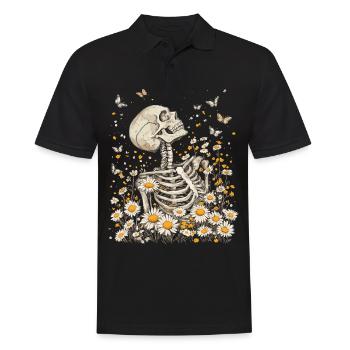 Fleurs squelettes - Polo Homme - noir - Devant - Kai (181cm)