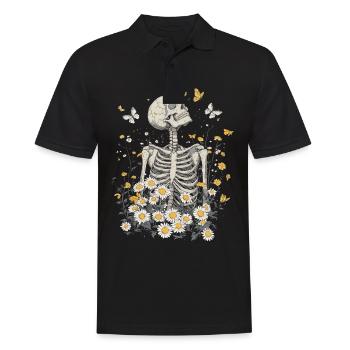 Fleurs squelettes - Polo Homme - noir - Devant - Kai (181cm)