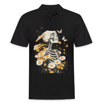 Fleurs squelettes - Polo Homme - noir - Devant - Kai (181cm)