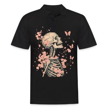 Fleurs squelettes - Polo Homme - noir - Devant - Kai (181cm)