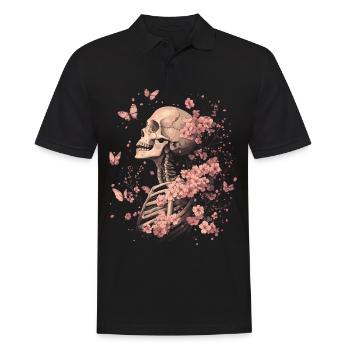 Fleurs squelettes - Polo Homme - noir - Devant - Kai (181cm)