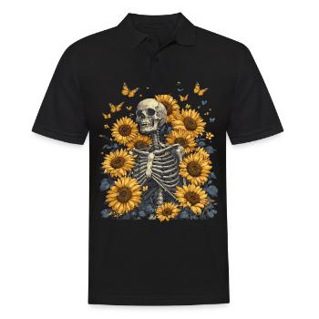 Fleurs squelettes - Polo Homme - noir - Devant - Kai (181cm)
