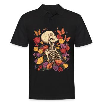 Fleurs squelettes - Polo Homme - noir - Devant - Kai (181cm)