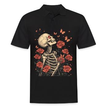 Fleurs squelettes - Polo Homme - noir - Devant - Kai (181cm)