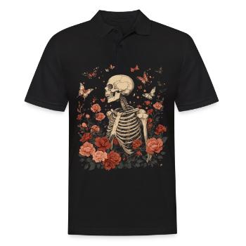 Fleurs squelettes - Polo Homme - noir - Devant - Kai (181cm)