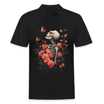 Fleurs squelettes - Polo Homme - noir - Devant - Kai (181cm)