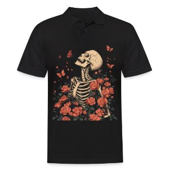Fleurs squelettes - Polo Homme - noir - Devant - Kai (181cm)