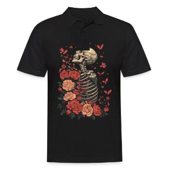 Fleurs squelettes - Polo Homme - noir - Devant - Kai (181cm)