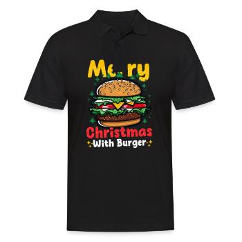 Burger Noël Joyeux Noël avec burger - Polo Homme - noir - Devant - Kai (181cm)