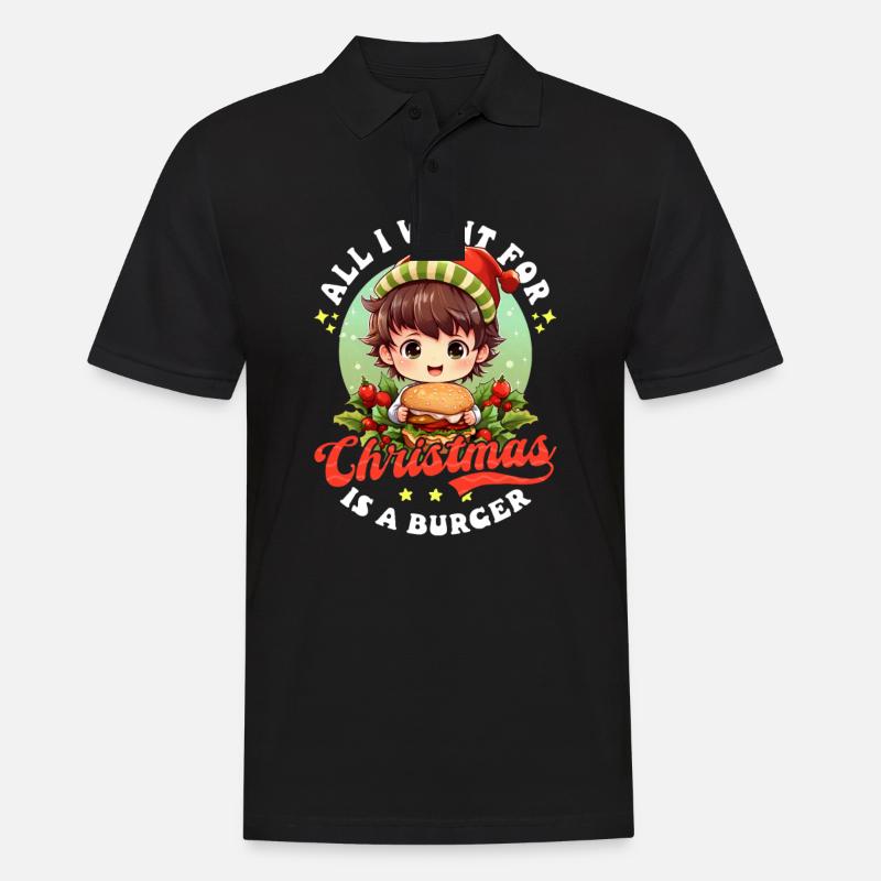 Burger Noël Want Is Burger - Polo Homme - noir