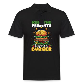 Burger Noël Garder Cadeaux Je veux Burger - Polo Homme - noir - Devant - Kai (181cm)