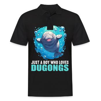Seekuh Dugongs Dugong - Männer Poloshirt - Schwarz - Vorne - Kai (181cm)