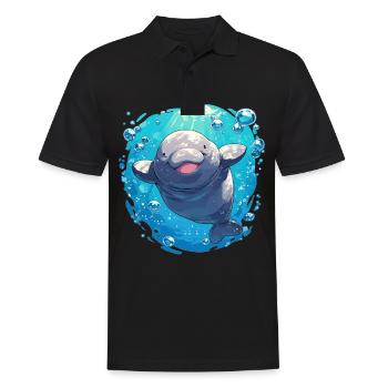 Seekuh Dugongs Dugong - Männer Poloshirt - Schwarz - Vorne - Kai (181cm)