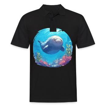 Seekuh Dugongs Dugong - Männer Poloshirt - Schwarz - Vorne - Kai (181cm)