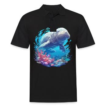 Seekuh Dugongs Dugong - Männer Poloshirt - Schwarz - Vorne - Kai (181cm)