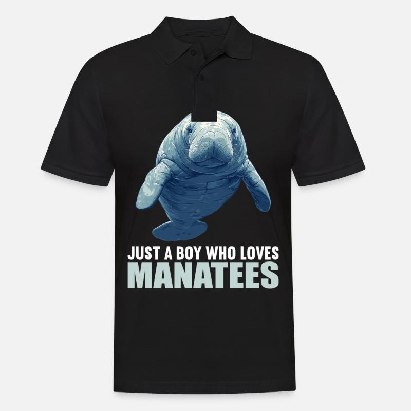 Seekuh Manatees Manatee - Männer Poloshirt - Schwarz