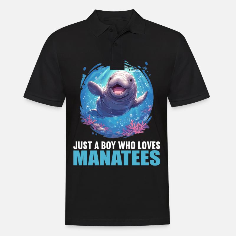 Seekuh Manatees Manatee - Männer Poloshirt - Schwarz