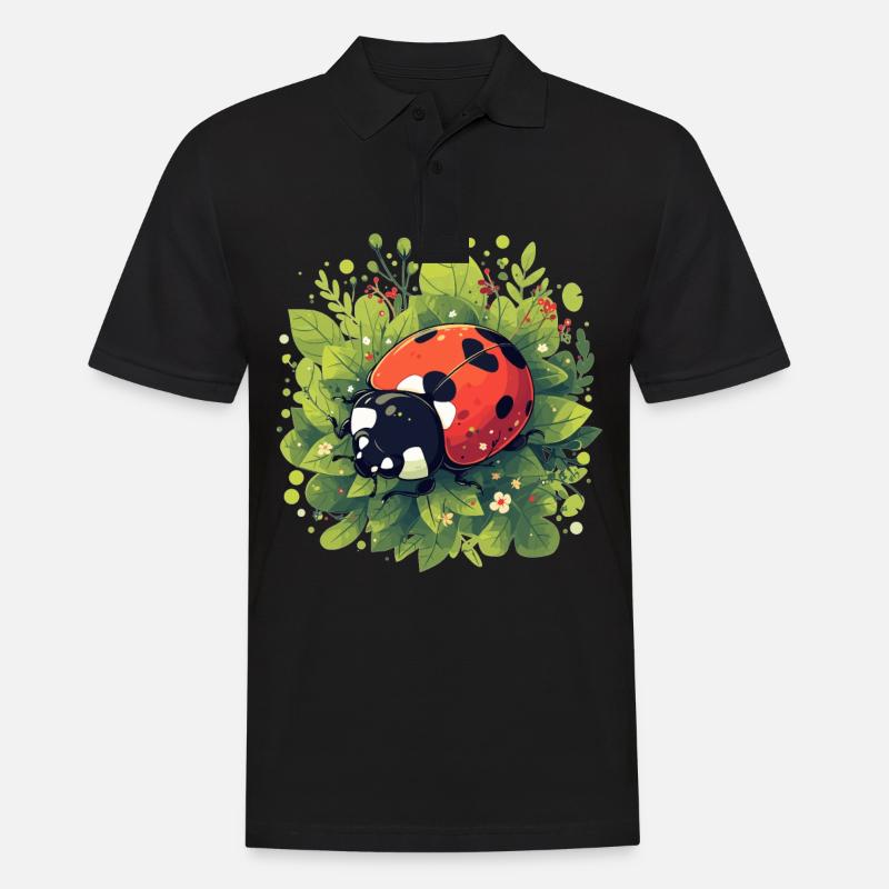Ladybug Marienkäfer - Männer Poloshirt - Schwarz