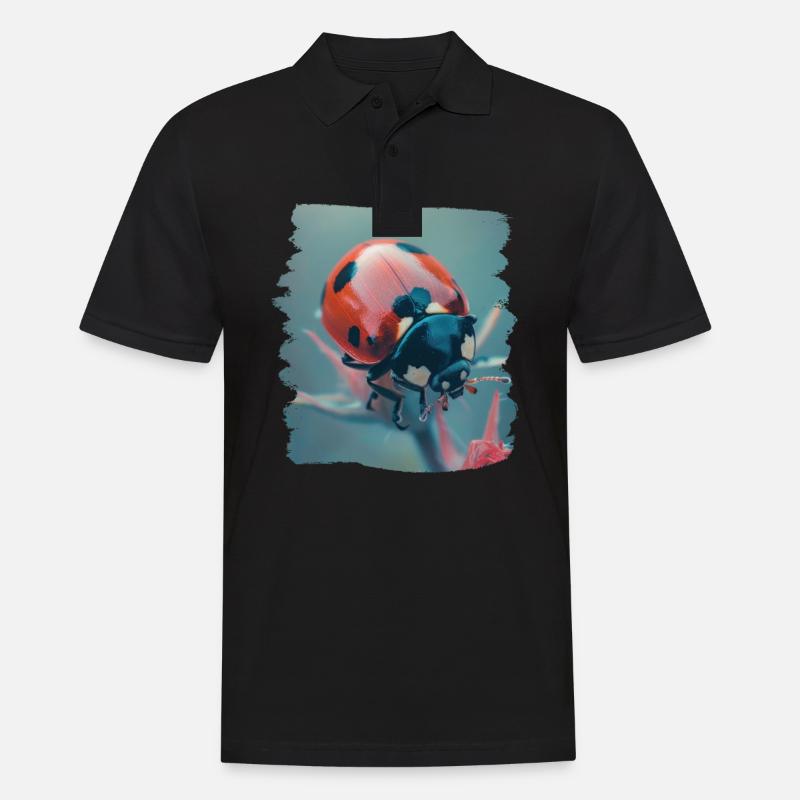 Ladybug Marienkäfer - Männer Poloshirt - Schwarz