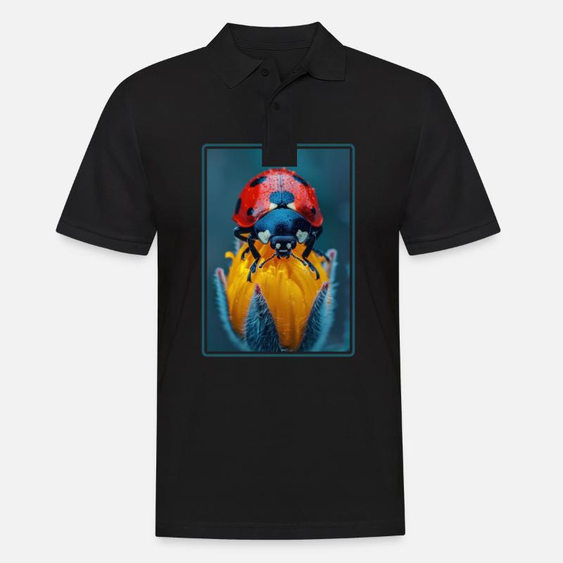 Ladybug Marienkäfer - Männer Poloshirt - Schwarz