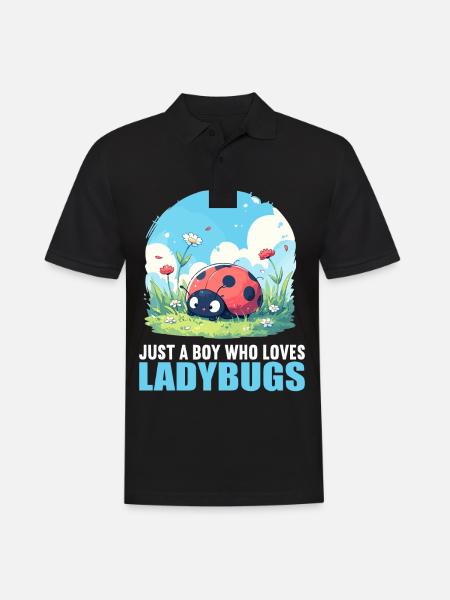 Ladybug Marienkäfer - Männer Poloshirt - Schwarz