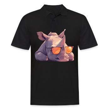 Rhino Rhinos Rhino - Men's Polo Shirt - black - Front - Kai (181cm)