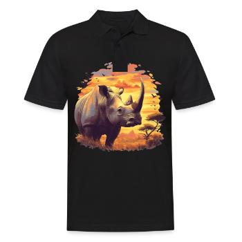 Rhino Rhinos Rhino - Men's Polo Shirt - black - Front - Kai (181cm)
