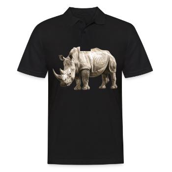 Rhino Rhinos Rhino - Men's Polo Shirt - black - Front - Kai (181cm)