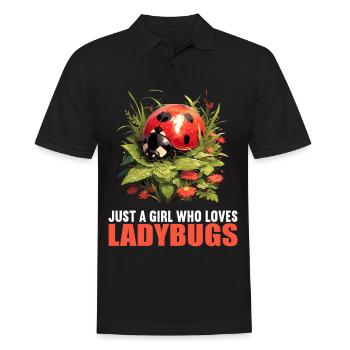 Ladybug Marienkäfer - Men's Polo Shirt - black - Front - Kai (181cm)