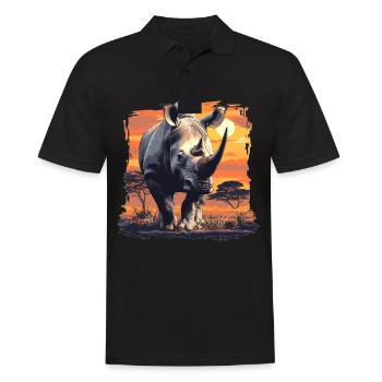 Rhino Rhinos Rhino - Men's Polo Shirt - black - Front - Kai (181cm)