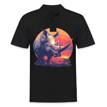Rhino Rhinos Rhino - Men's Polo Shirt - black - Front - Kai (181cm)
