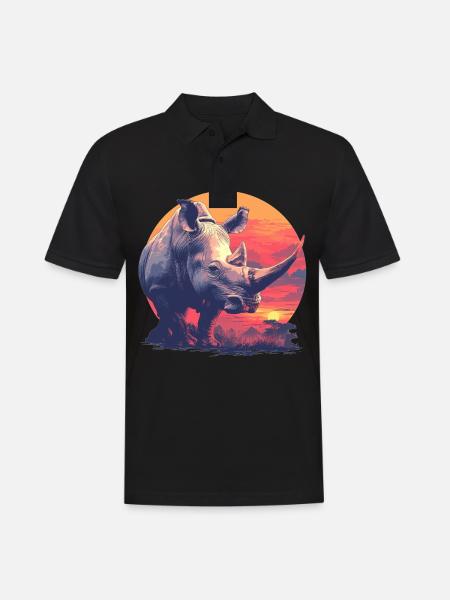 Rhino Rhinos Rhino - Men's Polo Shirt - black