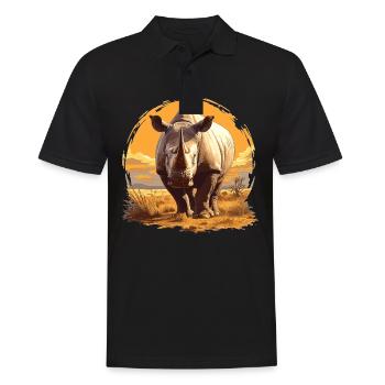 Rhino Rhinos Rhino - Men's Polo Shirt - black - Front - Kai (181cm)