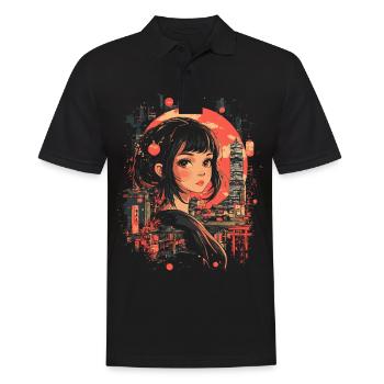 Fille d’Anime Japon - Polo Homme - noir - Devant - Kai (181cm)