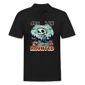 Halloween-Läufer Joggen oder verfolgt werden! - Männer Poloshirt - Schwarz - Vorne - Kai (181cm)