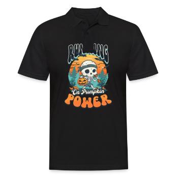 Halloween Runner Running On Pumpkin Power - Men's Polo Shirt - black - Front - Kai (181cm)