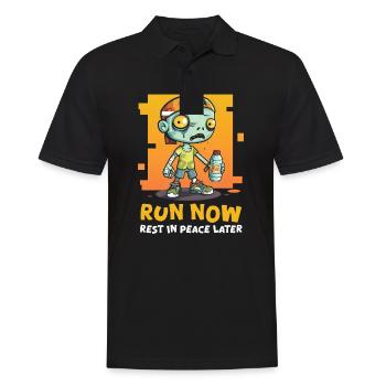 Halloween Runner Run Now, Rest In Peace Later - Men's Polo Shirt - black - Front - Kai (181cm)