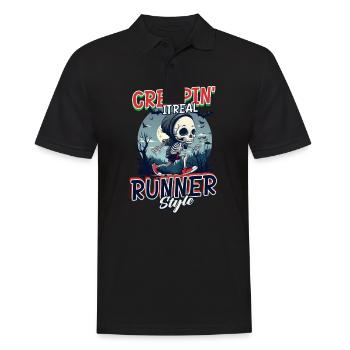 Halloween Runner im Runner Stil - Männer Poloshirt - Schwarz - Vorne - Kai (181cm)