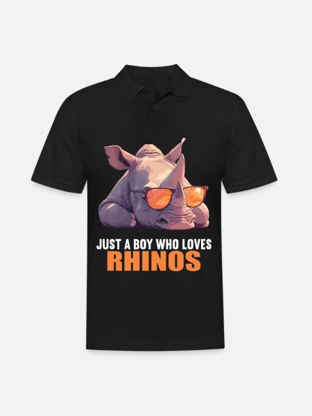 Rhino Nashörner Nashorn - Männer Poloshirt - Schwarz