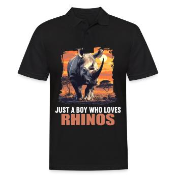 Rhino Rhinos Rhino - Men's Polo Shirt - black - Front - Kai (181cm)